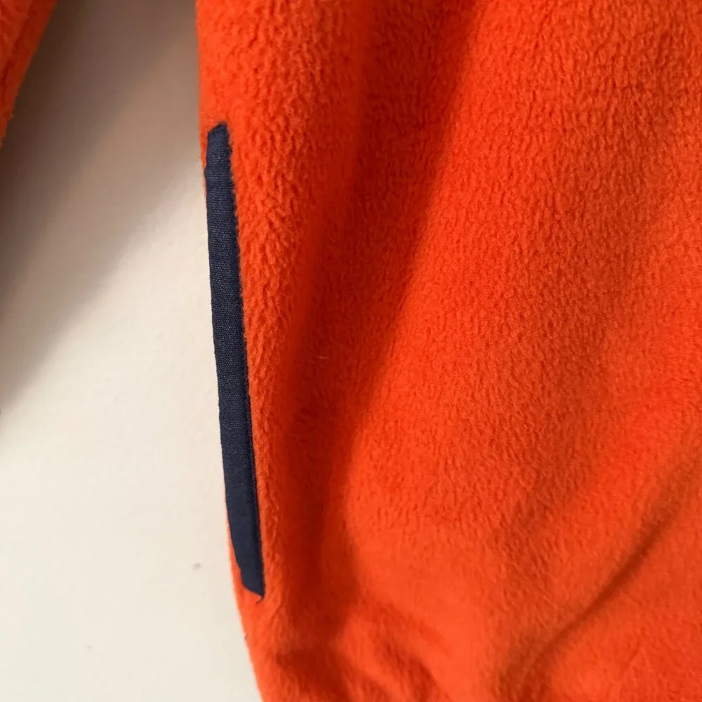 The Childrens Place Kids Orange Navy Colorblock Full Zip Fleece Jacket L 10/12